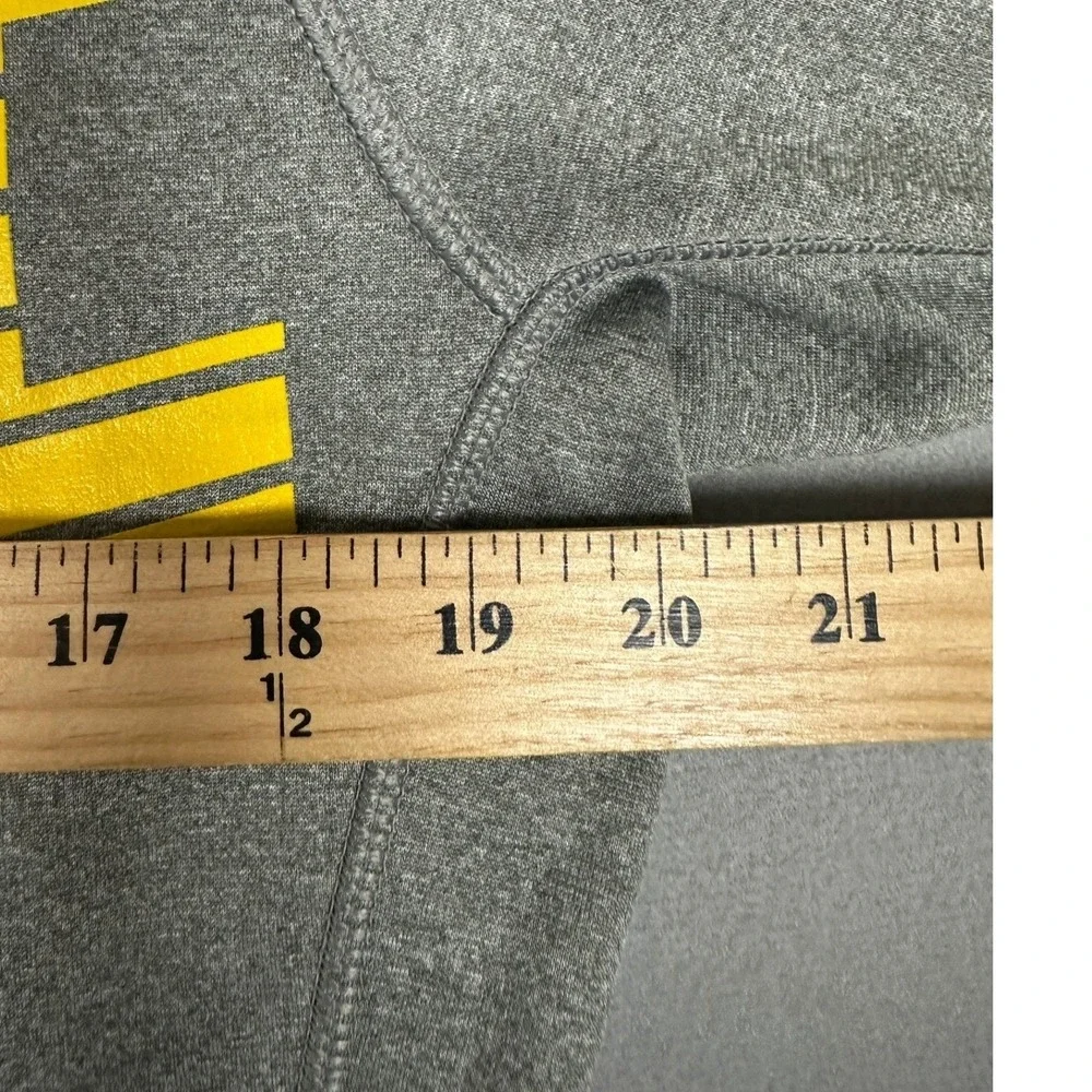 Nike Therma-Fit Hoodie Men Medium Grey Graphic Gradient Logo Pullover Sweatshirt